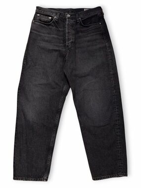 Rag & Bone 90s High Rise Straight Button Fly Kali Washed Black Denim Jeans Sz 29
